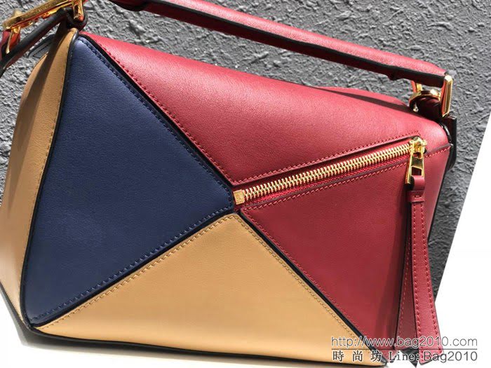 LOEWE羅意威  Loewe Puzzle乳酪拼色 專櫃同步 最新版本 小牛皮手提斜挎包  jdl1150